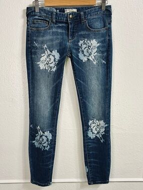 Free People Bleach Floral Cropped Skinny Jeans sz.26